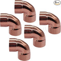 Joywayus 5PCS 1" Copper 90 Degree Elbow Coupling Sweat Solder Pipe Fitting Pressure Plumbing Solder Connection
