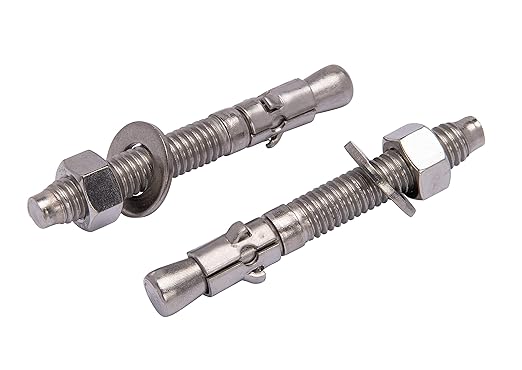 Bolt Dropper 1/2" x 3-3/4" Wedge Anchor (5 Pack), 18-8 (304) Stainless Steel Corrosion Resistance Commercial Grade Washers and Nuts Included