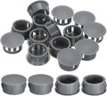 uxcell 18Pcs 17mm(11/16") Nylon Hole Plugs, Flush Type Panel Round Snap in Fastener Knockout Locking Plugs for Furniture Insert End Caps Panels, Gray