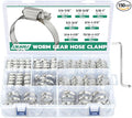 150PCS Hose Clamps Stainless Steel Assortment Adjustable 1/4"-1-1/2"(6-38mm) Worm Gear Hose Clamp, Heavy Duty Metal Small Hose Clamps for Automotive, Pipe, Radiator Plumbing, Fuel Line