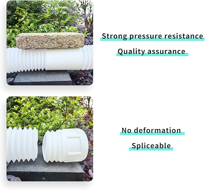 Roof Downspout Extension Pipe, Adjustable & Expandable Gutter Drain Pipe, PVC Anti-Clogging Rainwater Extension Hose for Roof Drainage（ROUND/brown)