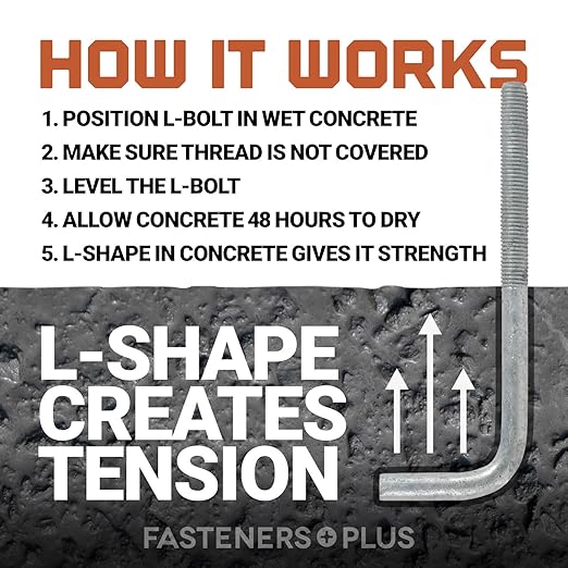 1/2"-13 x 6" L-Bolt Concrete Anchor Bolt - Hot Dip Galvanized by Conquest Fasteners
