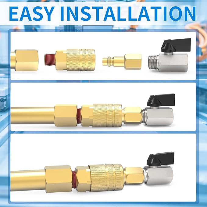 ChillWaves Brass Mini Ball Valve, Shut Off Switch Ball Valve 1/2" NPT Male x 1/2" NPT Female Thread Pipe Fitting(6-PACK)