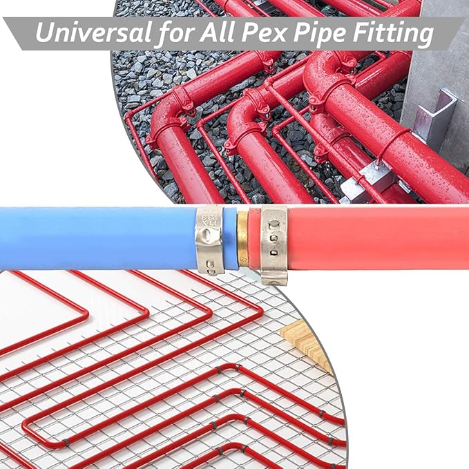50 Pack 1 Inch PEX Cinch Clamp Rings, Stainless Steel Pex Fittings Crimp Rings Pinch Clamps for PEX Tubing Pipe Fitting Connections (1 Inch)