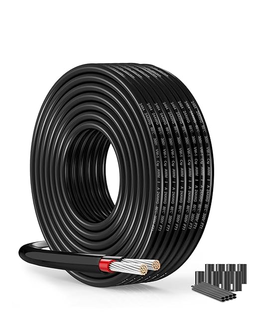 24/2 Gauge 0.2mm² Tinned Copper Wire - 49.21Foot UL2464 Approved 2-Conductor Extension Cable with Oxygen-Free Stranding | Ideal for Automotive LED Installation