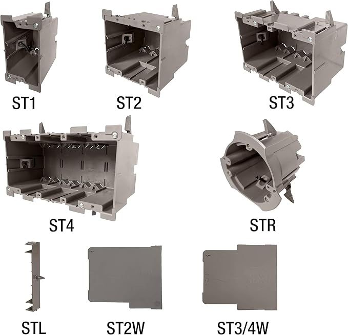 SmarToggle Three Gang Retrofit Wall Box – Old Work Electrical Box for Stud or No-Stud Mount | 1-1/2" Toggle Depth | Triple Device, Smart Switch, or Outlet PC Wall Box, 20-Pack