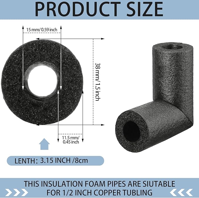 Frienda 4 Pack Pipe Insulation Foam Tube Elbow Insulation Tubing Elbows Water Freeze Protection Heat Preservation Foam Tube for Tubing Outdoor Water Pipe Protection (1/2 Inch,Classic)
