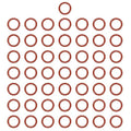 MECCANIXITY Silicone O-Ring 11mm ID 15mm OD 2mm Width Metric VMQ Sealing Gasket Replacement 50A Durometer for Plumbing Compressor Faucets Valves Repair (Red, Pack of 50)