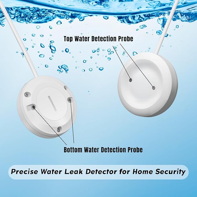 Water Leak Detector for Home, Water Alarm Leak Detector with Automatic Shutoff, Includes Leak Sensor and Water Valve, for 1-1/4-Inch Diameter Pipe, Protect Your Home from Water Damage