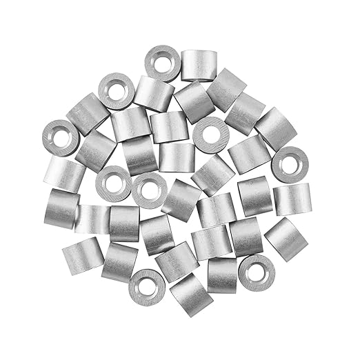 40PCS 3/16" (5mm) Wire Rope Sleeve, Aluminum Crimping Loop Sleeve for Wire Rope and Cable Ferrule