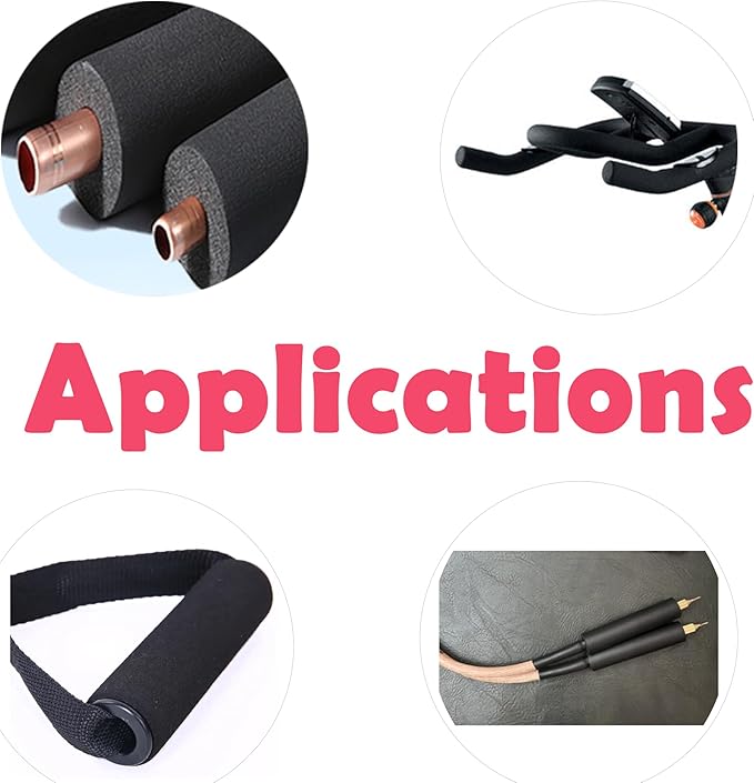 cSeao Pipe Insulation - 3/8" ID Foam Tube (6FT), AC & Guitar Stand Tubing, Hollow Pipe Cover, Exercise Machine Handle Protector and Roof Rack