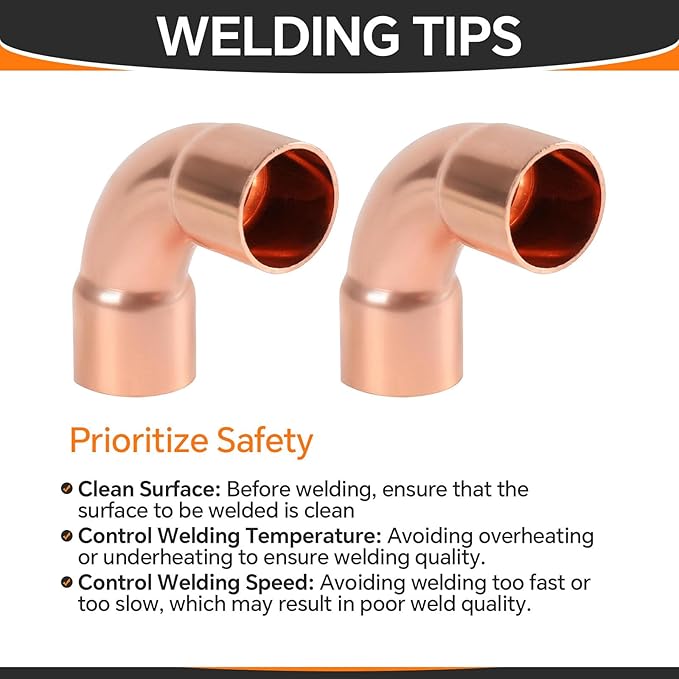 10-Pack HeSun Copper Fittings, 1-1/4-Inch Long Radius 90-Degree Copper Elbow, C x C with Sweat Solder Connection
