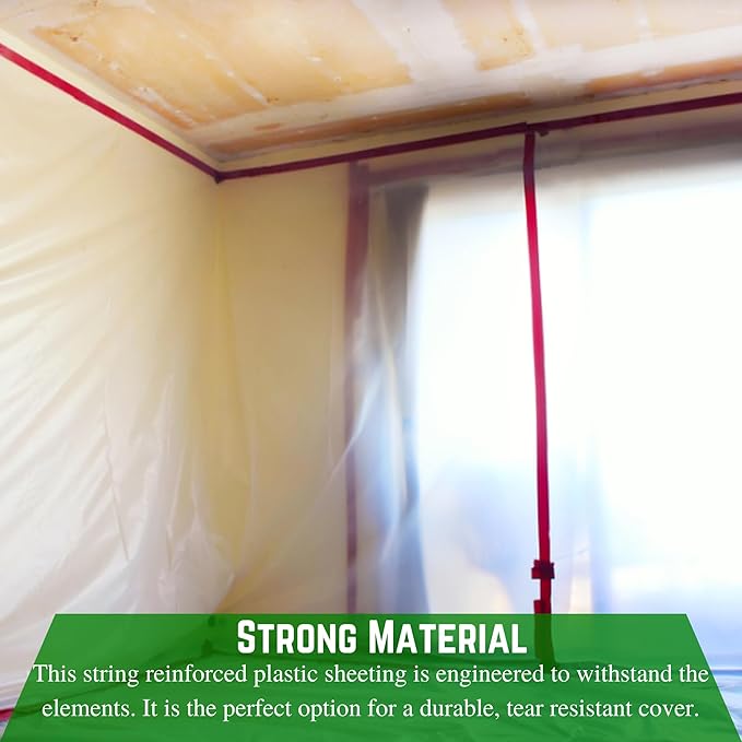 Farm Plastic Supply - Dura Skrim String Reinforced Clear Plastic Sheeting - 6 Mil - (6' x 100') - Reinforced Poly Film Tear Resistant, Weatherproof, Vapor Barrier Polyethylene Roll for Construction