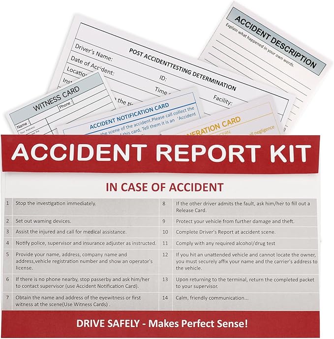 1 Pack Vehicle Accident Report Kit in Envelope 6 * 9.45inch Driver's Vehicle Inspection Report for Helps Drivers Collect Organize Report Vehicle Accident Information (1)