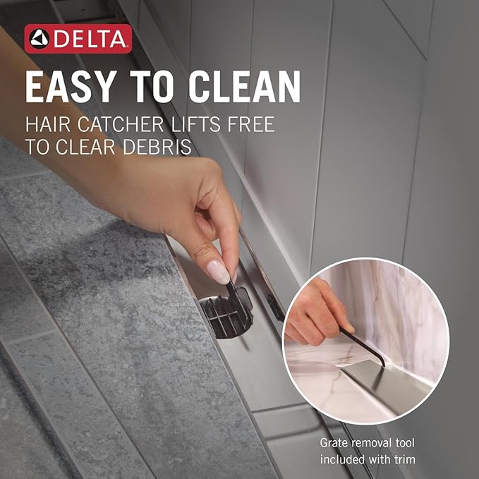 Delta Faucet 36-Inch Linear Shower Drain Wall Edge in Stainless
