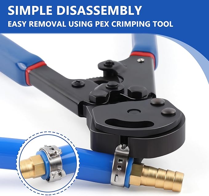 3/8 inch Pex Clamps 250pcs Pex Crimp Rings Single Ear Hose Clamps Stainless Steel Pex Fittings Cinch Clamp Ring for PEX Pipe Tubing