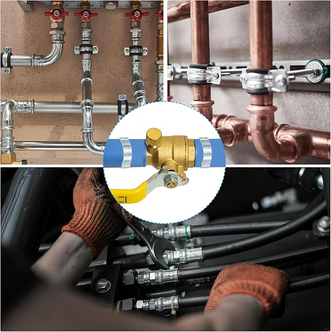 PATIKIL 25 Pack 23-27mm Double Ear Hose Clamp, 304 Stainless Steel O Clip Crimp Rings for Fuel Petrol Pipe Tube Fitting Connections, Silver Tone