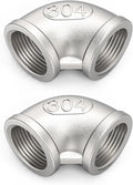 ChillWaves 304 Stainless Steel Pipe Fitting, 90 Degree Elbow 1-1/4" NPT Female x 1-1/4" NPT Female Thread Adapter(2-PACK)