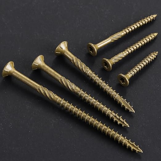 #10 * 2-1/2" Deck Screws, (402pcs) 5 lbs.Exterior Wood Screws, Rust Resistant Epoxy Coated, Bronze, T20 Star Bit