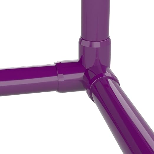 FORMUFIT 1/2” 3-Way Elbow Furniture Grade PVC Fitting in Purple, Made in USA, UV-Resistant, Impact-Proof, 0.840” Actual Socket Diameter (Pack of 10)