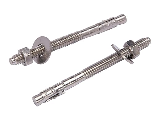 Bolt Dropper 1/4" X 2-1/4" Wedge Anchor (10pc), 18-8 Stainless Steel Corrosion Resistant Commercial Grade Washers and Nuts Included Choose Size