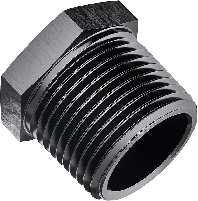 EVIL ENERGY 1" NPT Plug Male Hex Head Fitting Adapter Aluminum Black