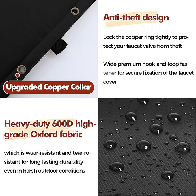 SUNICO Backflow Preventer Insulation Cover (5°F) - 5-Layer Upgrade Insulated Design Sprinkler Covers for Outside,16" W X 20" H, Backflow Insulation Cover for Sprinkler Valve ,Winter Freeze Protection