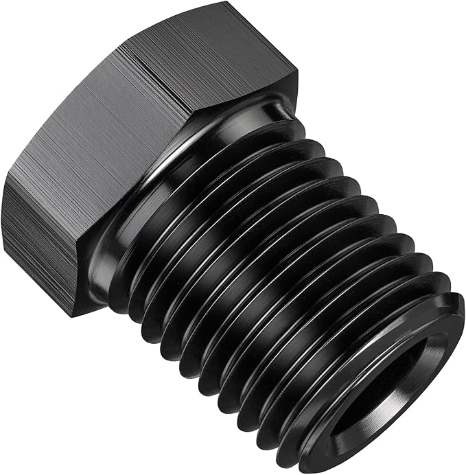 EVIL ENERGY 1/4" NPT Plug Male Hex Head Fitting Adapter Aluminum Black