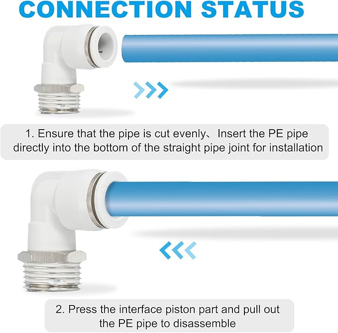 PATIKIL Push to Connect Fitting, 2 Pack Pneumatic Air Elbow Quick Connector 1/2"PT Male Thread x 12mm Tube 90 Degree Connect Tubing Elbow Air Tube Fitting Pneumatic Quick Adapter, White