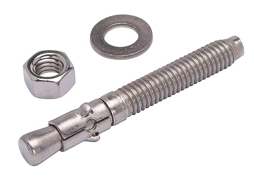 Bolt Dropper 1/2" x 3-3/4" Wedge Anchor (5 Pack), 18-8 (304) Stainless Steel Corrosion Resistance Commercial Grade Washers and Nuts Included