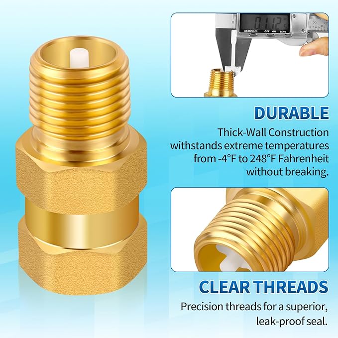 RV Water Heater Check Valve, 1/2" NPT Male to Female Thread Hot Water Heater Backflow Preventer, Lead-Free Brass Plumbing Backflow Check Valve for RV, Camper, Motorhome, Trailer