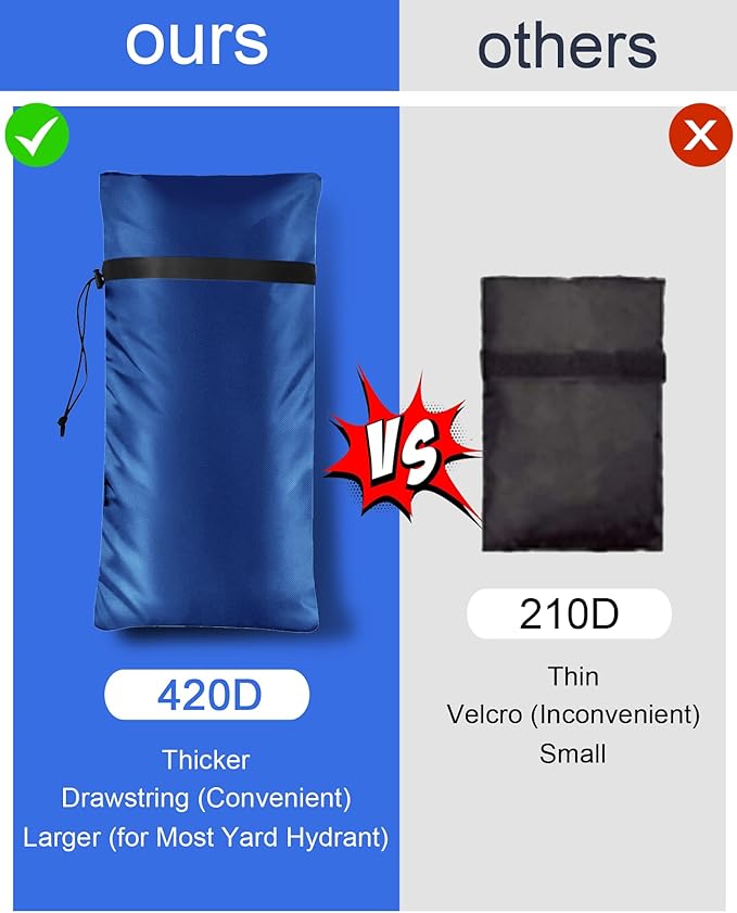 Outdoor Faucet Covers for Winter Freeze Protection, POROLIR Large 35" H X 15" W Thicker Insulation Long Faucet Sock for Outdoor Faucets & Yard Hydrant Hose Bib Insulated Spigot Covers Blue