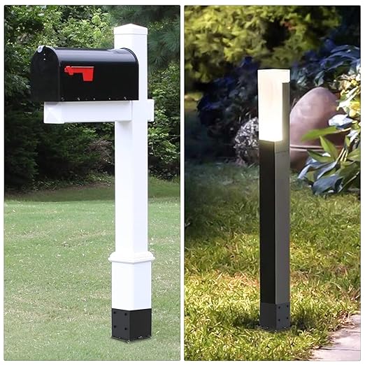 1 Pcs 6"x6" Fence Post Anchor Ground Spike 22"(Actual 5.6"x5.6") Heavy Duty Metal Fence Post Anchor with Black Powder-Coated for Deck,Fence,Porch,Railing,Mailbox