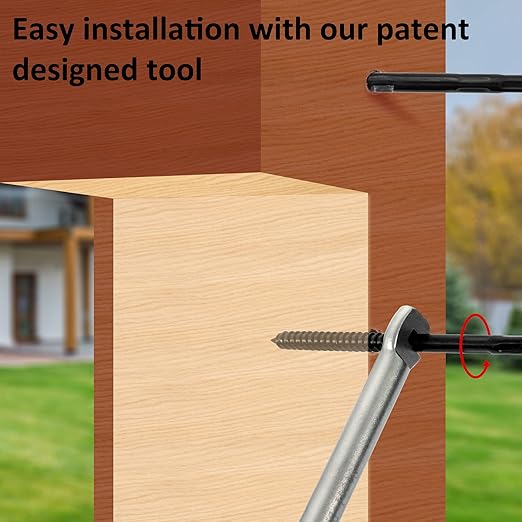 Steel DN Mate 100 Pack Black T316 Stainless Steel Left&Right Handed Thread Swage Lag Screws for Wood Post of 1/8" Black Cable Railing Kit, Deck Stair Railing, DIY Baluster kit, Wrench Included DM45
