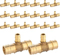 (20-Pack) Seelink PEX-A Expansion Fittings, 1" x 1" x 1/2" PEX-A Tee, Brass Expansion Pipe Fittings, for PEX Tubing Pipe Hose Fittings, ASTM F1960