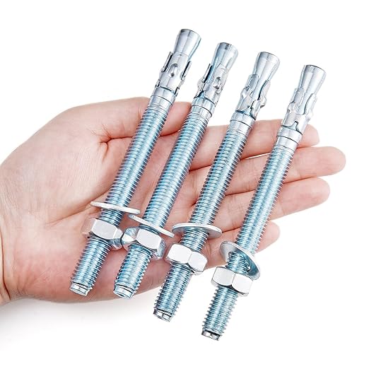10 Pcs M10x100mm Zinc-Coated Wedge Anchors - Heavy Duty Concrete Wall Anchors Masonry Anchors for Brick & Stucco Anchors Ideal for Concrete Wall Base Bracket Mounting (10, M10x100)