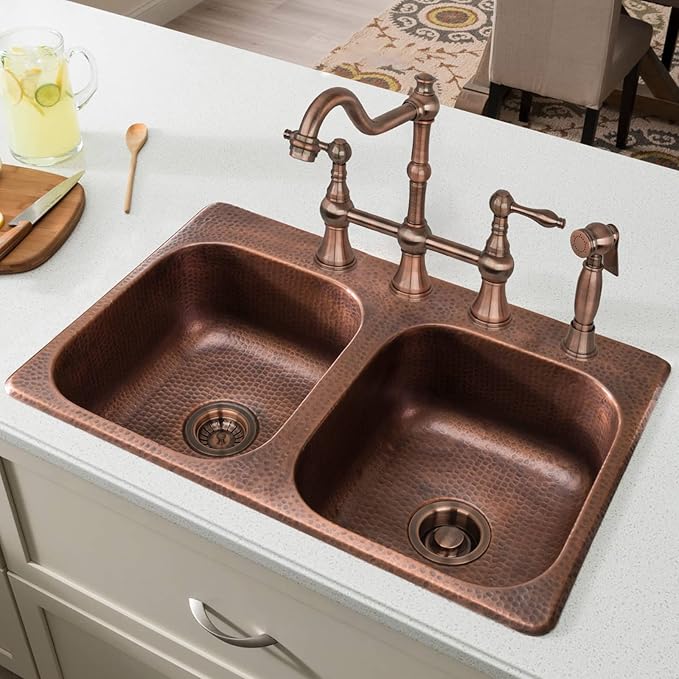 Akicon Kitchen Sink Antique Copper Finish Garbage Disposal Flange Stopper, One Size Disposal Rim, Fit 3-1/2 Inch Standard Sink Drain Hole