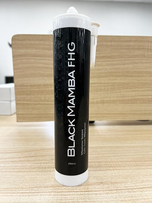 Black Mamba FHG High Tack Adhesive - Mono Component Polymer Sealant, Extreme Temperature Resistant, Paintable, Solvent-Free, Heavy Duty Construction Adhesive - White - 2 Pack