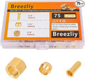 1/4 Inch OD Brass Compression Insert,Sleeve Ferrule,Nut 75PCS