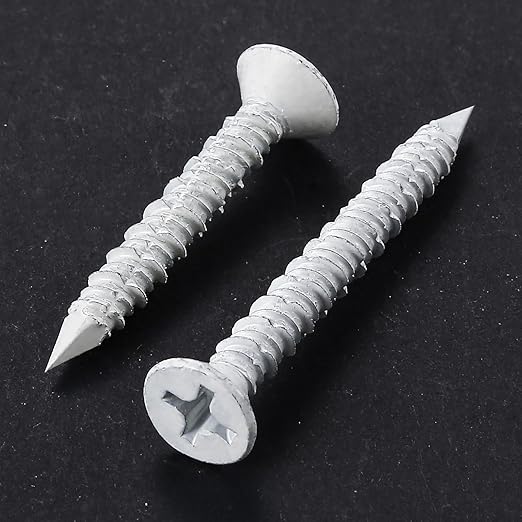 WenSilon(30 PCS) 1/4" x2-1/4 White Concrete Screw Anchor White Flat Head for Anchoring to Masonry, Block or Brick Stucco