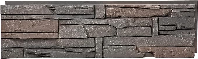 GenStone Faux Stacked Stone Panel 41" x 11.25" in Coffee Color for Do It Yourself Friendly Home Improvement Projects