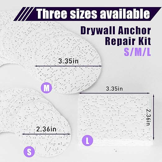 30 Pcs Drywall Anchor Repair Kit Solve Loose Wall Plugs Fast - Ideal for Curtain Rails, Towel Racks, Toilet Paper Holders and More Anchor Hole Patch (3.35 in)
