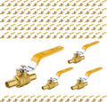 100-Pack Foskan 3/4 Inch PEX Crimp Full Port Ball Valve with Yellow Handle, Brass Quarter Turn Shut-off Valve for PEX Tubing