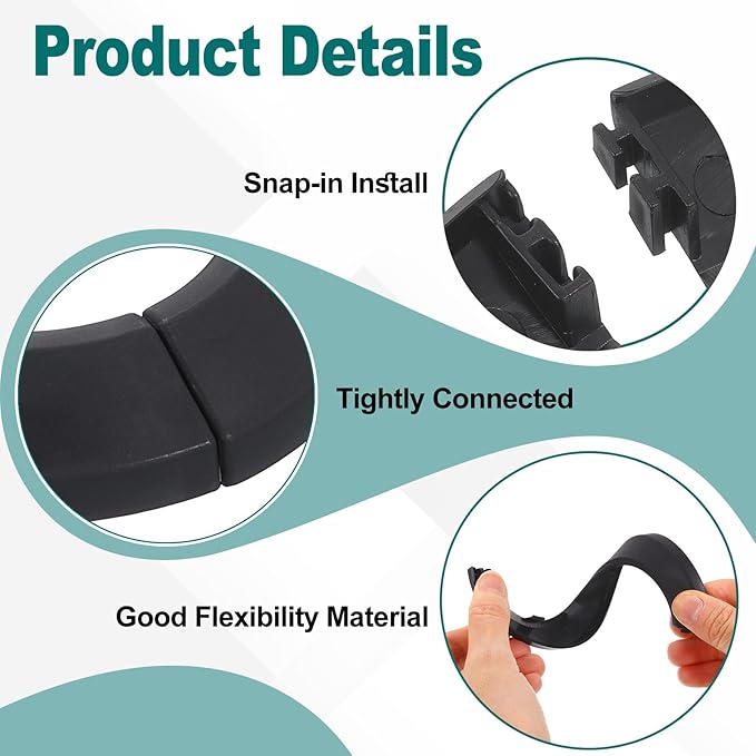 uxcell Escutcheon Plate, 2Pcs 12mm - Fit 0.39" Outer Diameter Split Pipe Flange Water Pipe Cover Collar Decoration, PP Plastic Plumbing Cover Plates (Black)
