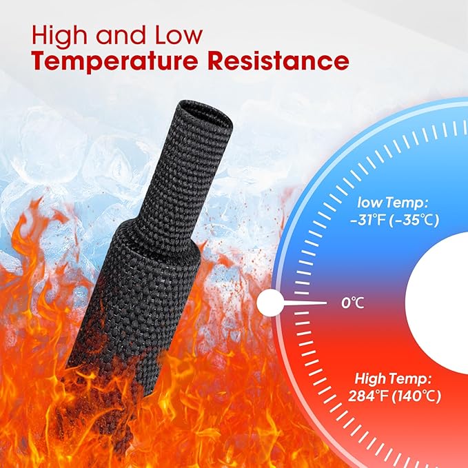 2 in 1 Heat Shrink Braided Sleeving Fabric Tubing-Ideal fit Irregular Shape Hose/Cable/Wire (1"(25mm), 45FT)