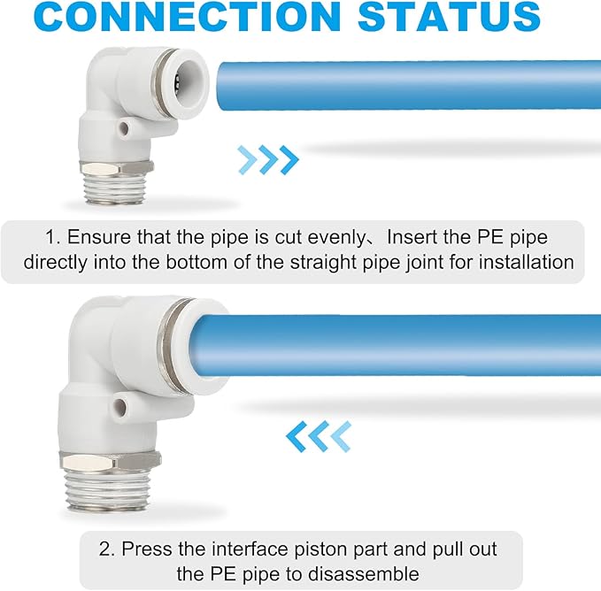 PATIKIL Push to Connect Fitting, 10 Pack Pneumatic Air Elbow Quick Connector 1/2"PT Male Thread x 14mm Tube 90 Degree Connect Tubing Elbow Air Tube Fitting Pneumatic Quick Adapter, White