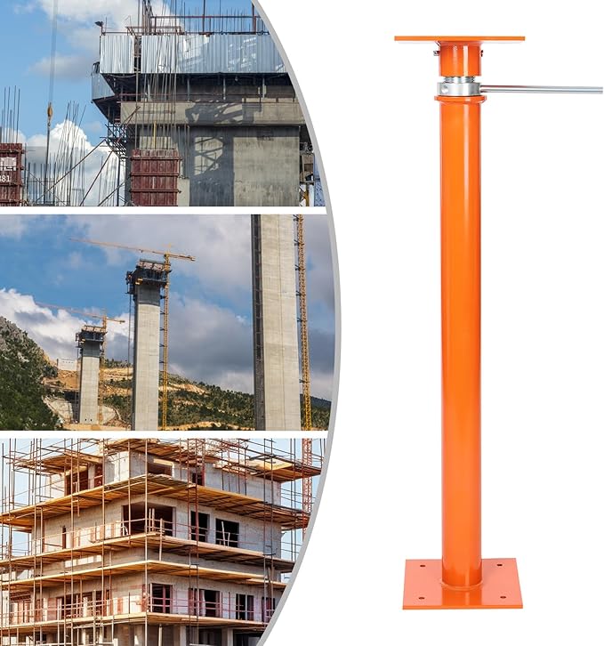 Adjustable Jacking Post, Jack Column Load-Bearing Capacity 12000 Lbs with 8.66 x 8.66 Inch Base Support Beam Basement Jack for Construction, Bridge Construction