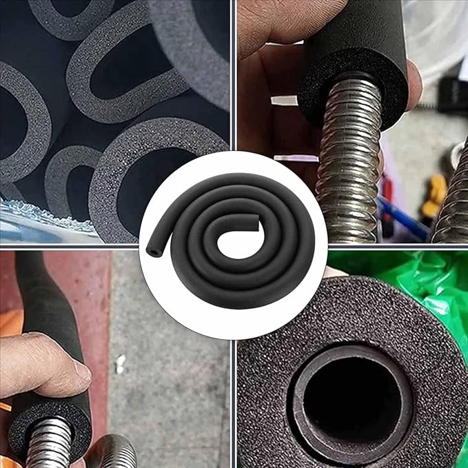 Pipe Insulation Foam Tube, Pipe Cover Wrap Roll Bar Padding Black Pool Noodles Rubber Plastic Insulation Lagging Wrap for Fitness, Tools Handle Support 1.8/2m Length(ID32mmxT9mmx1.8m)