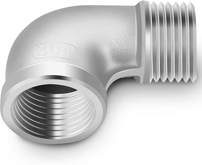 TAISHER 1PCS 304 Stainless Steel 90 Degree elbow,3" NPT Male Pipe to 3" NPT Female 304 Stainless Steel Pipe Fitting