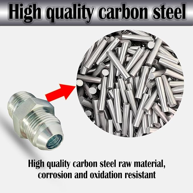 3/8" JIC Male x 3/8" JIC Male Hydraulic fitting, Carbon Steel SAE 37° Flare Pipe Adapter Tube Fitting Straight Connector